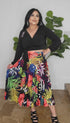 One size skirt BLK FLORAL