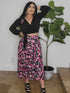 One size skirt NAVY PINK ROSES