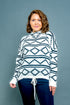 Black/wht Plus size aztec sweater