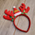 RainDeer Headband Red w/Santa Hat