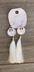 WHITE FRIDA EARRING