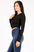 longe sleeve crop BLACK