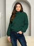 Green LONG SLEEVE TURTLE NECK PULL OVER SWEATER