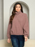 Mauve LONG SLEEVE TURTLE NECK PULL OVER SWEATER