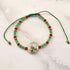 Green & red san judas pulcera bracelet