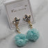 Earring with pompom Aqua