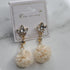 Earring with pompom White