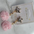 Earring with pompom pink