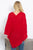 RED  CROCHET NET FRINGE WARMER PONCHO