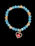 Bracelet heart eye babyblue