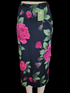 4086 Longe skirt BLACK PINK ROSES