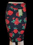 Isela skirt red flowers BLACK