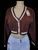 Longe sleeve cropped sweater BROWN