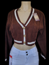 Longe sleeve cropped sweater BROWN