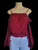 Off shoulder solid BURGUNDY