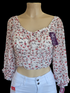 Print crop top WHITE