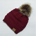 Burgundy Beanie pompom fur