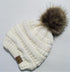 White Beanie pompom fur