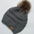 Gray Cc Beanie pompom fur