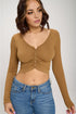 Longe sleeve crop MOCHA